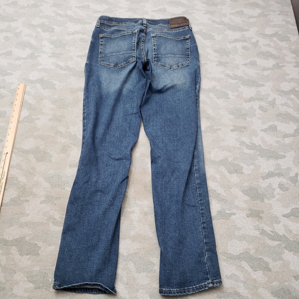 Devil Dog Jeans Mens 32x34 Blue Whiskered Denim Medium Wash Athletic Fit - Picture 8 of 11
